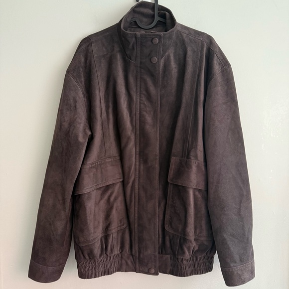 NEVER WORN Real Suede Leather Bomber Jacket - Picture 5 of 16